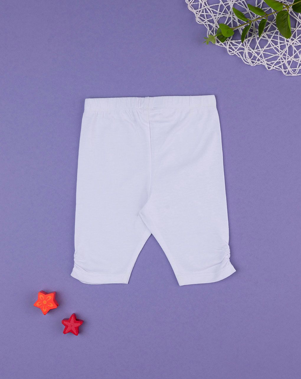 βρεφικό κολάν 3/4 λευκό με σούρα για κορίτσι - Prénatal