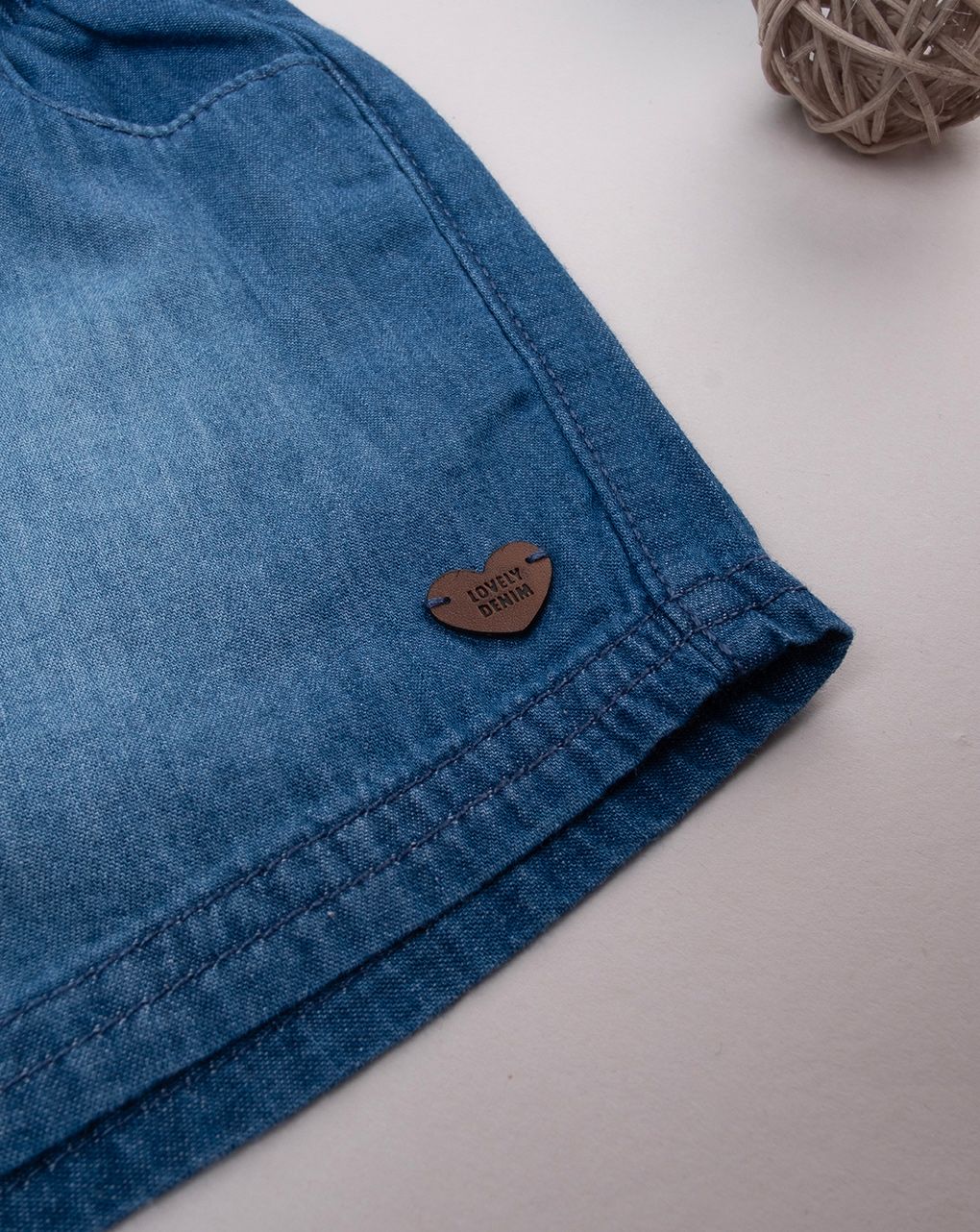 βρεφικό τζιν σορτσάκι μπλε με ζώνη για κορίτσι - Prénatal