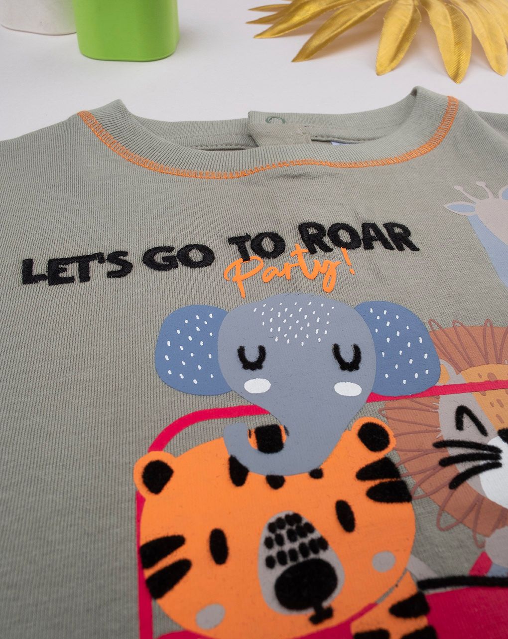 βρεφικό t-shirt χακί safari για αγόρι - Prénatal