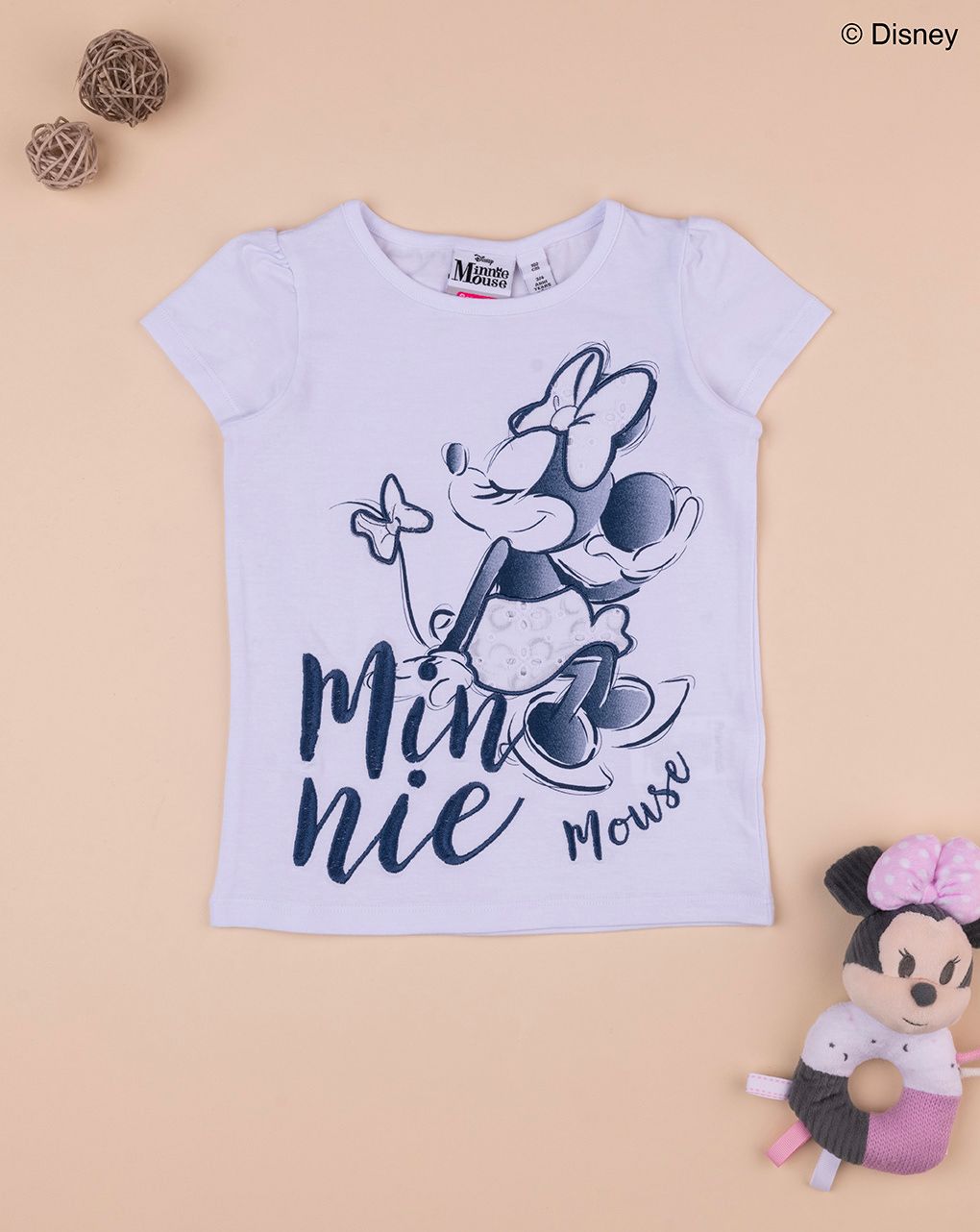παιδικό t-shirt λευκό minnie για κορίτσι