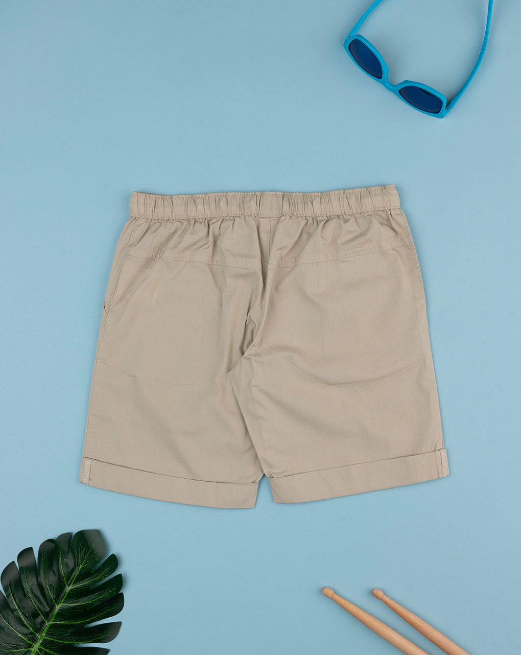 παιδικό σορτσάκι μπεζ ποπλίνα για αγόρι - Prénatal