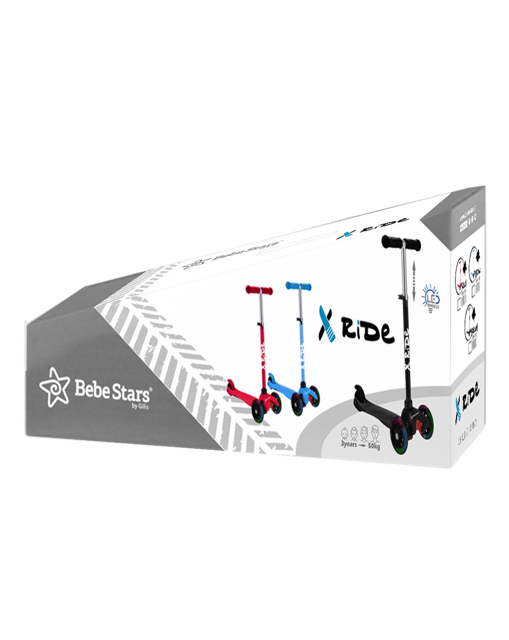 Bebe stars πατίνι x-ride red 660-180 - Bebe Stars