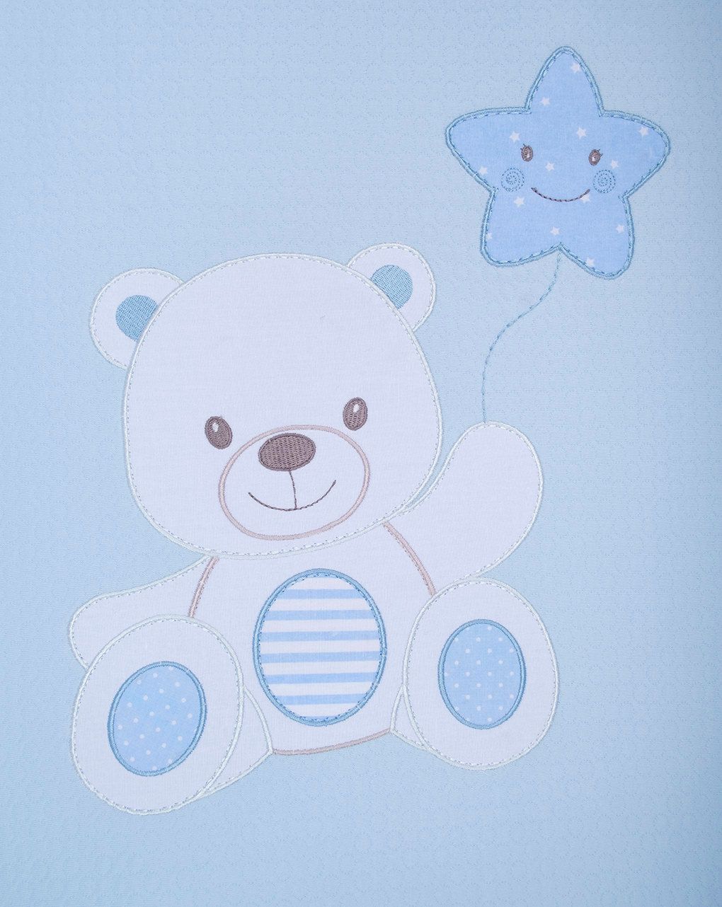 καλοκαιρινή κουβέρτα για λίκνο/πορτ-μπεμπέ γαλάζια με αρκουδάκι - Prénatal