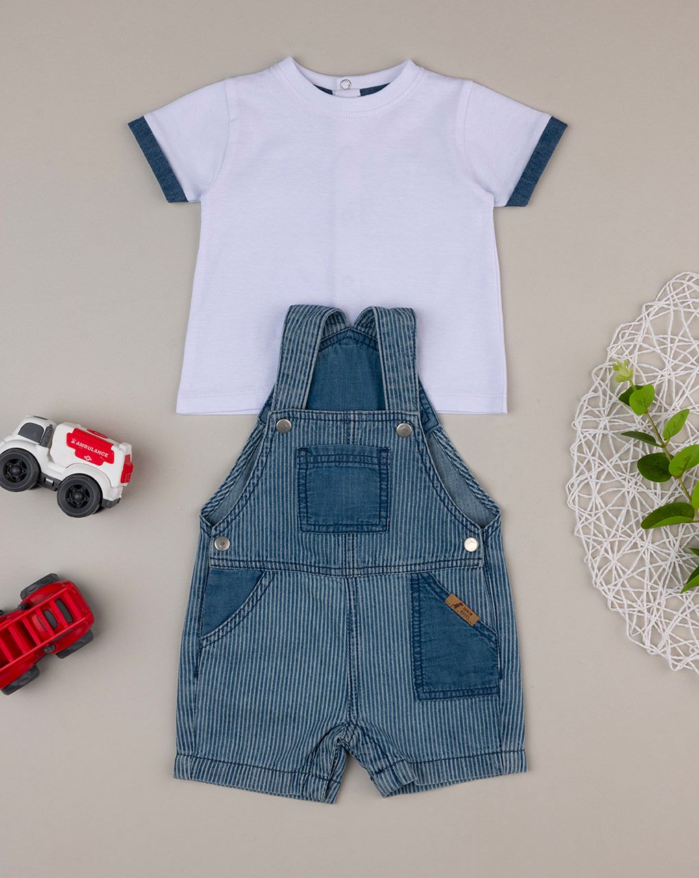 βρεφικό σετ t-shirt και σαλοπέτα denim για αγόρι - Prénatal