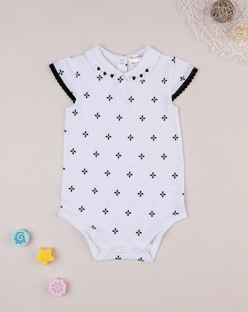 βρεφικό κορμάκι λευκό έθνικ για κορίτσι - Prénatal
