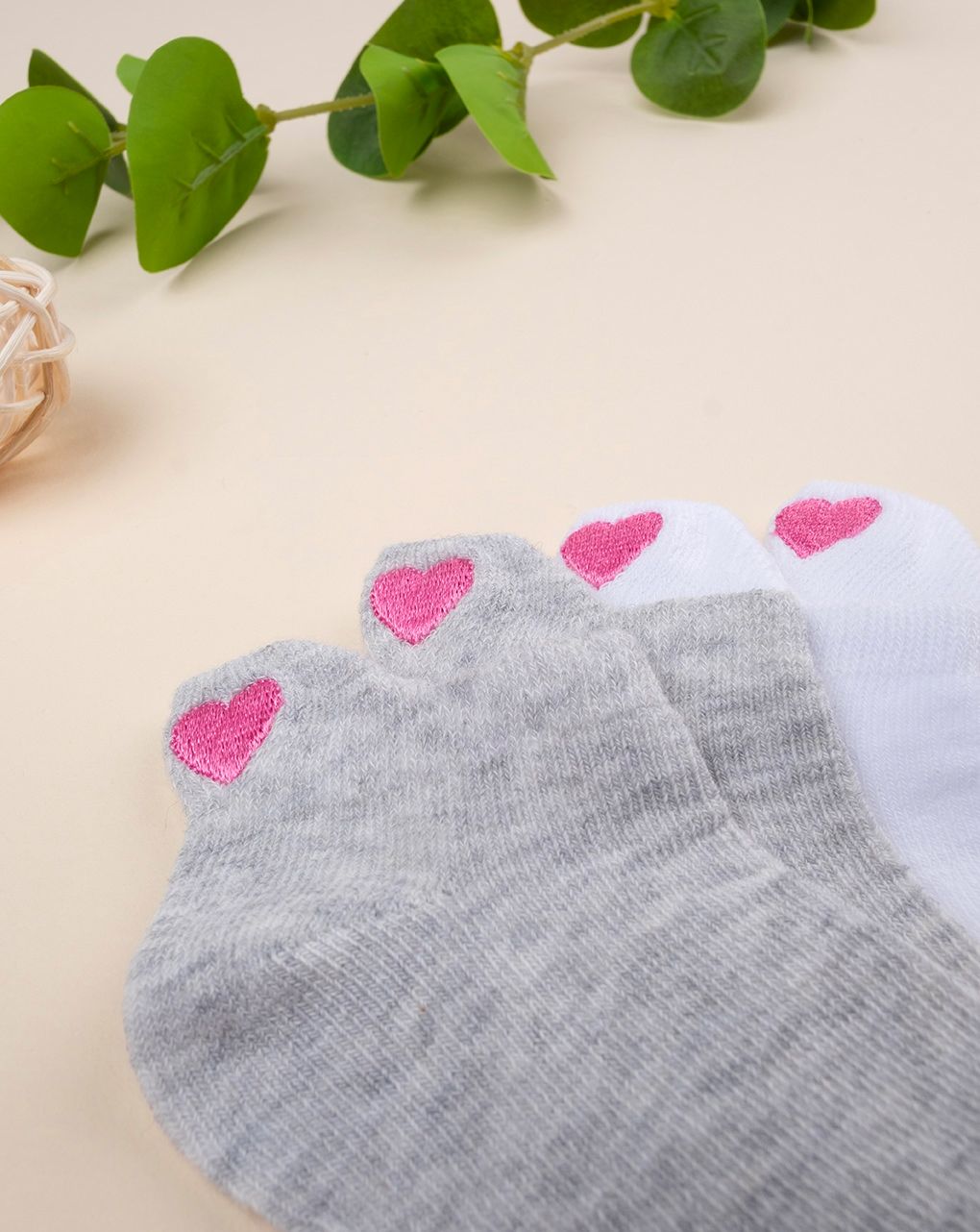 βρεφικά καλτσάκια πακέτο x5 καρδούλες για κορίτσι - Prénatal