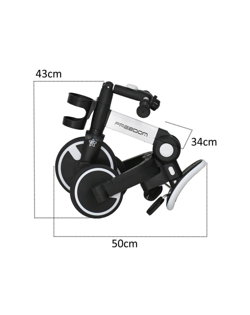 ποδηλατάκι τρίκυκλο freedom 3in1 white 821-180 - Bebe Stars