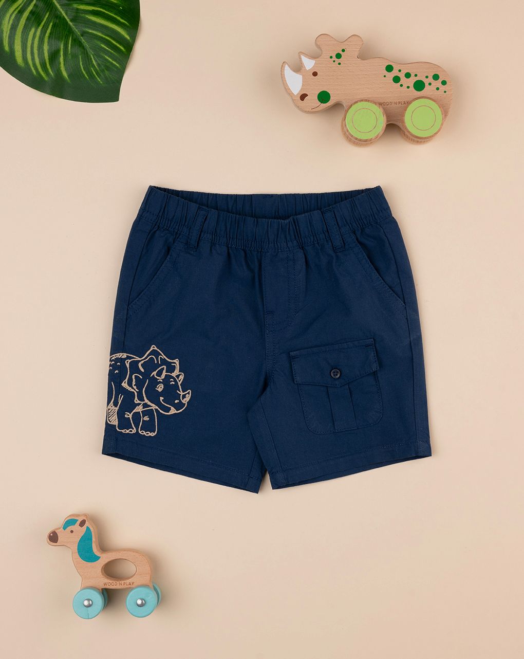 βρεφική βερμούδα μπλε ποπλίνα sand για αγόρι - Prénatal