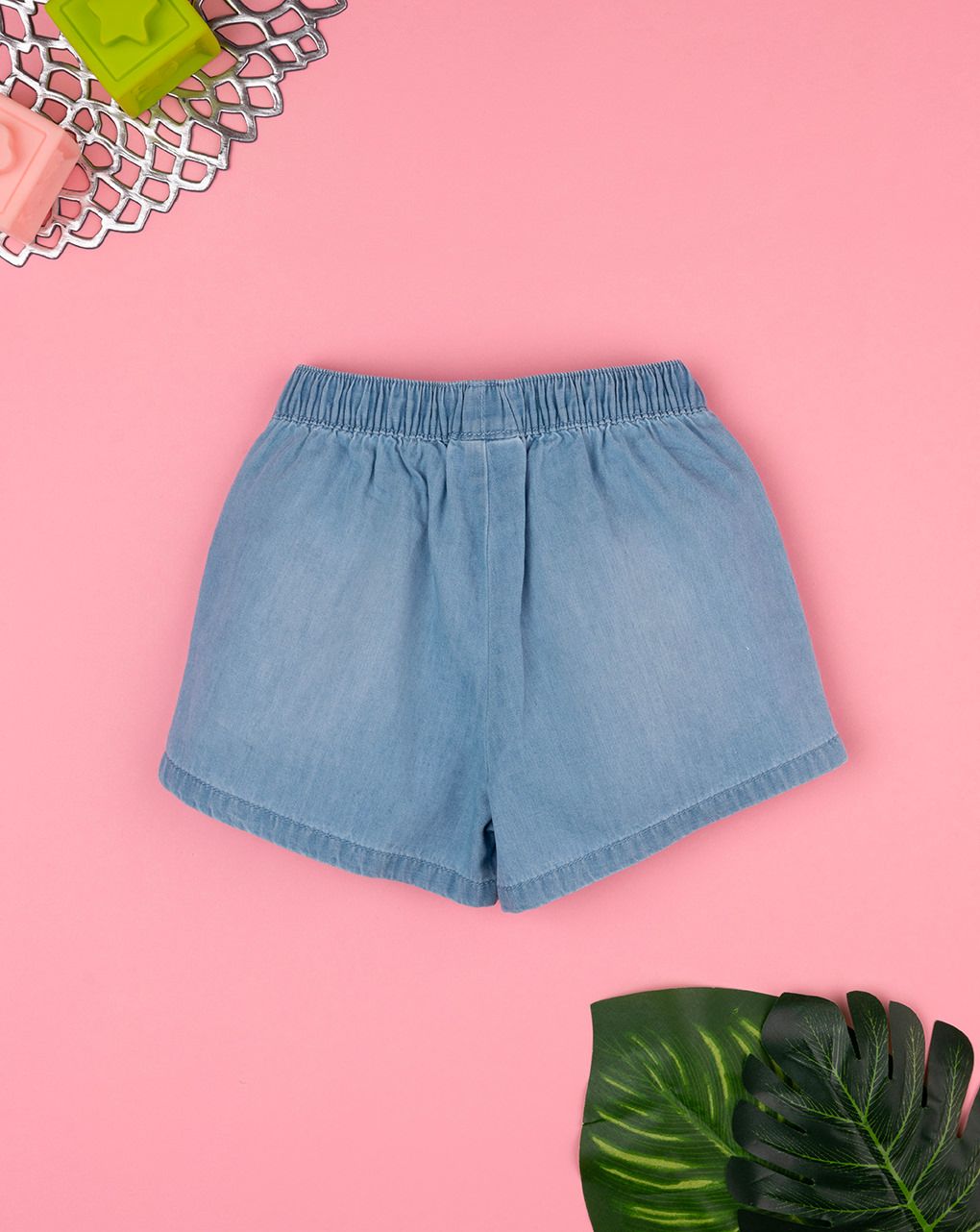 βρεφικό τζιν σορτσάκι με φιογκάκι δαντέλας για κορίτσι - Prénatal