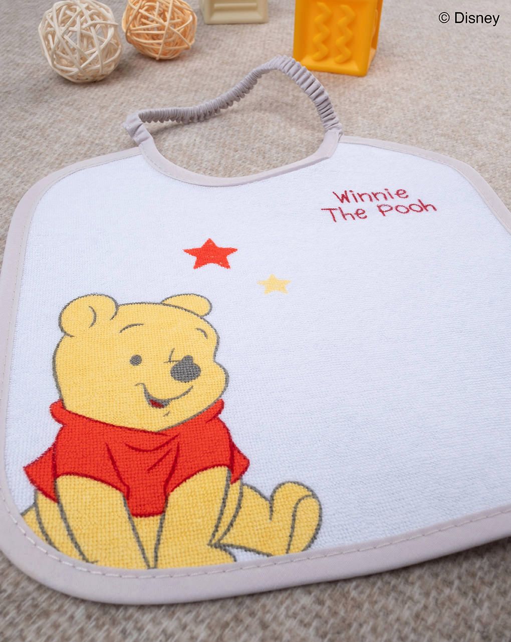 βρεφική σαλιάρα λευκή πετσετέ winnie για αγόρι - Prénatal