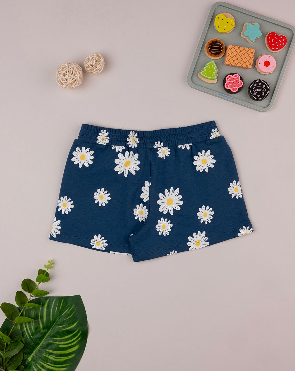 παιδικό σορτσάκι μπλε με μαργαρίτες για κορίτσι - Prénatal