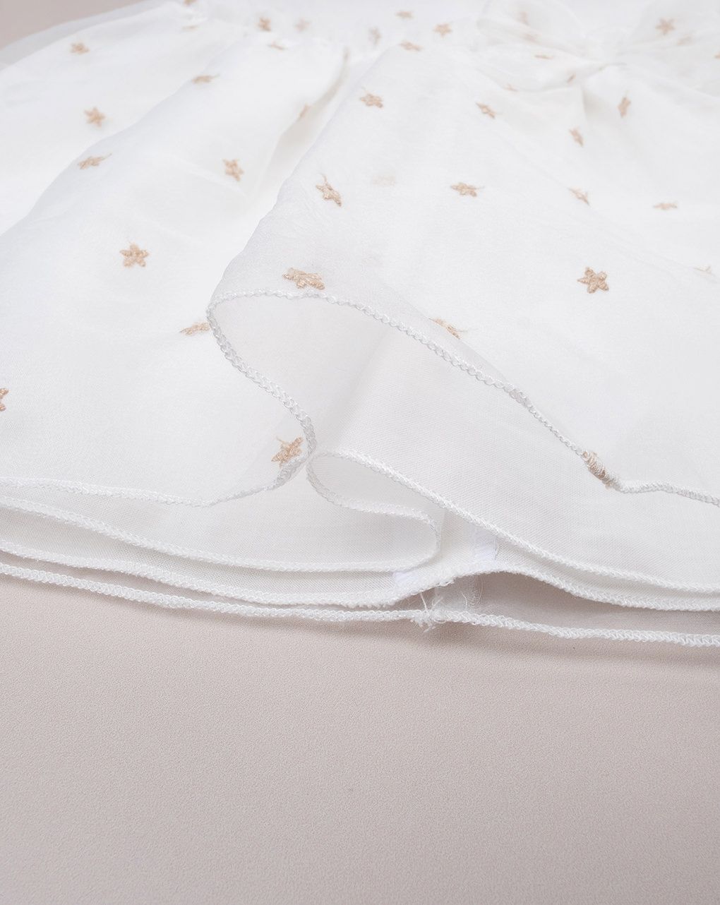 βρεφικό φόρεμα λευκό από οργάντζα με αστεράκια για κορίτσι - Prénatal