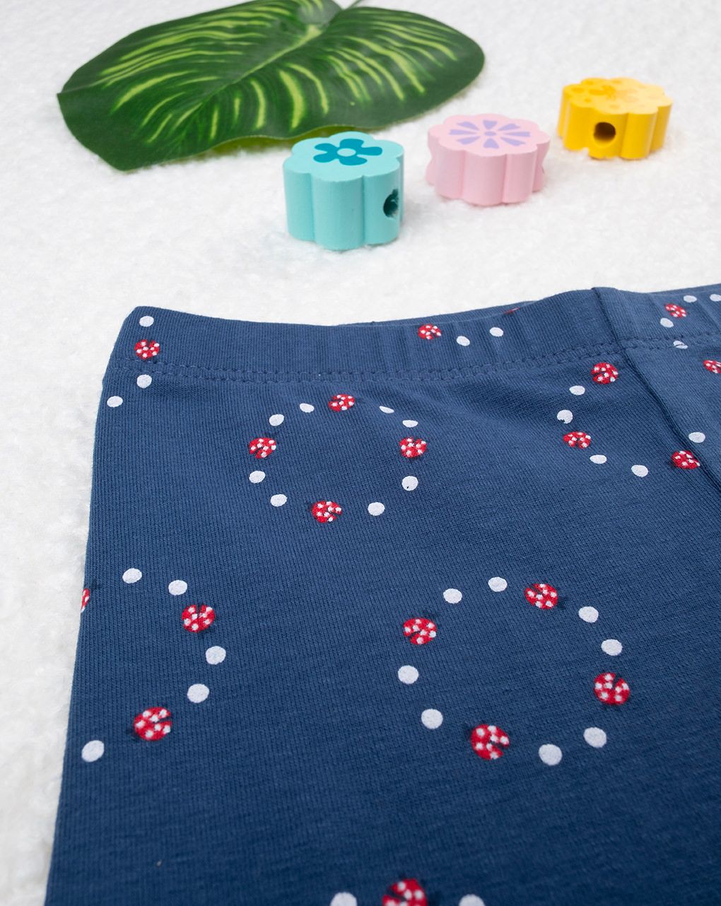 βρεφικό κολάν 3/4 μπλε με πασχαλίτσες για κορίτσι - Prénatal