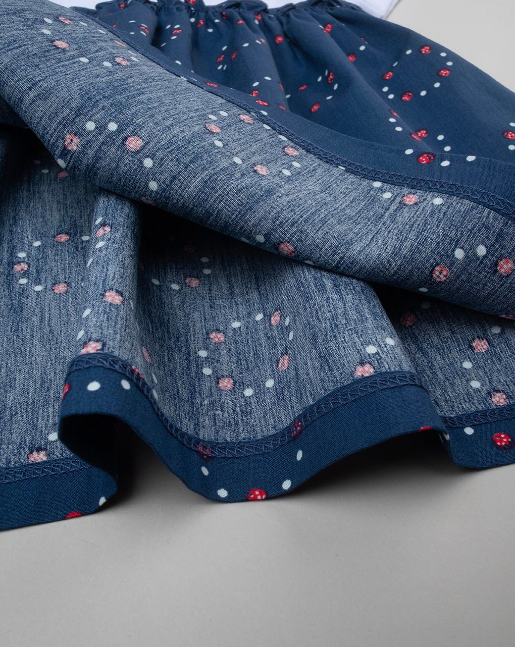 βρεφικό φόρεμα λευκό/μπλε με πασχαλίτσες για κορίτσι - Prénatal