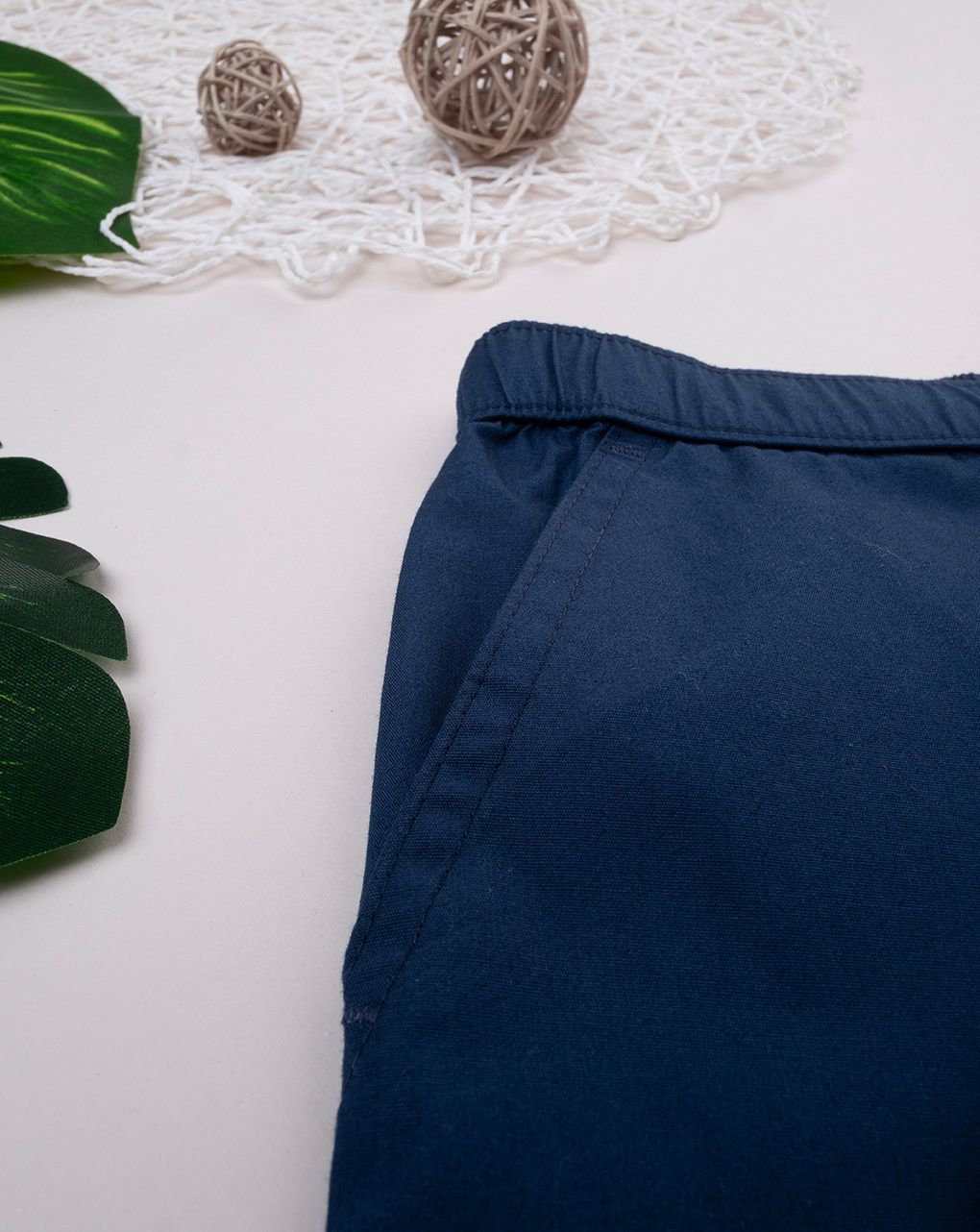 παιδικό σορτσάκι μπλε ποπλίνα για αγόρι - Prénatal