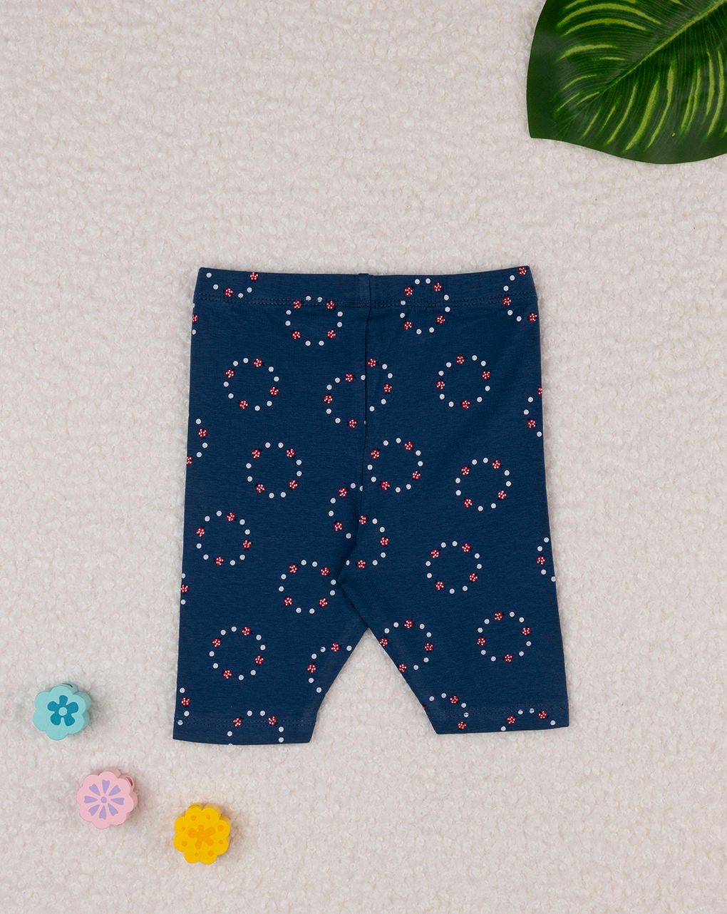 βρεφικό κολάν 3/4 μπλε με πασχαλίτσες για κορίτσι
