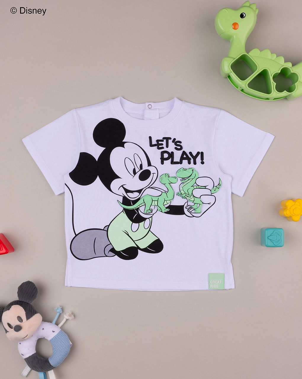 βρεφικό t-shirt λευκό με mickey για αγόρι