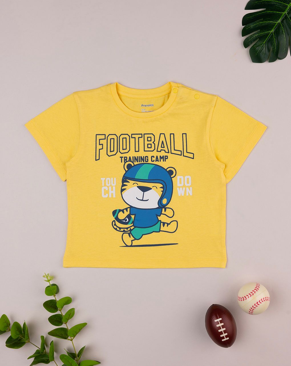 βρεφικό t-shirt κίτρινο football για αγόρι - Prénatal