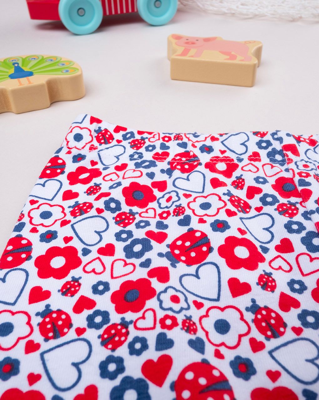 βρεφικό κολάν 3/4 λευκό με στάμπες για κορίτσι - Prénatal