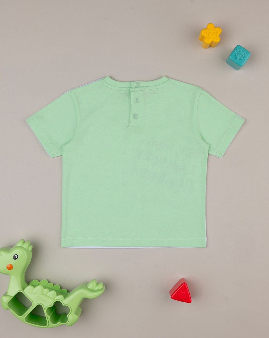 βρεφικό t-shirt λευκό/λαχανί dino για αγόρι - Prénatal