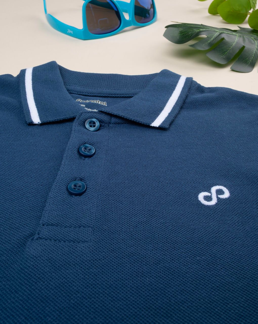παιδικό t-shirt πόλο μπλε "άπειρο" για αγόρι - Prénatal