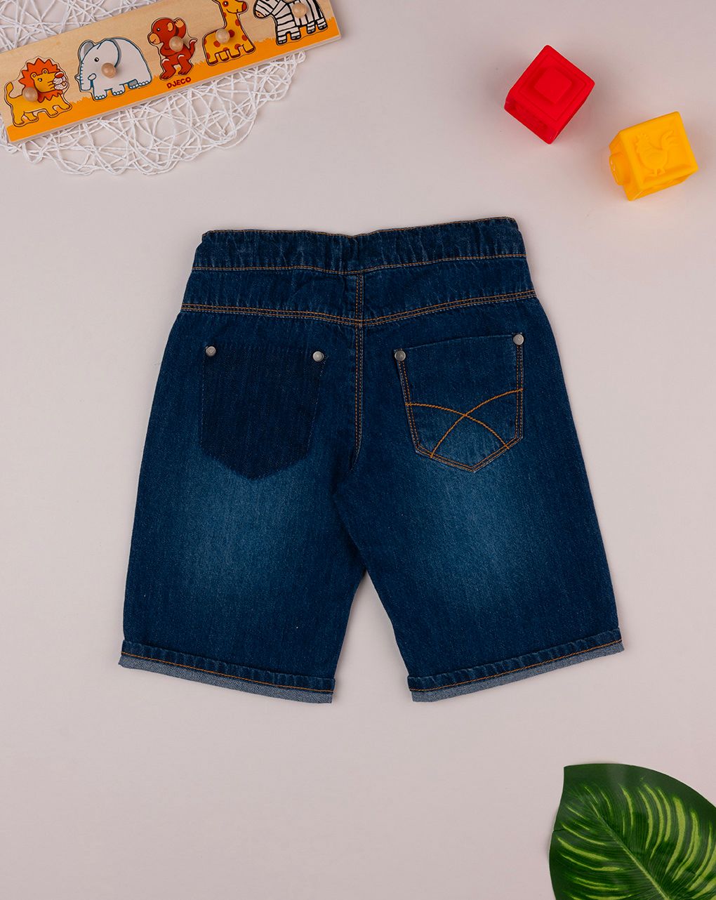 παιδική τζιν βερμούδα μπλε safari για αγόρι - Prénatal