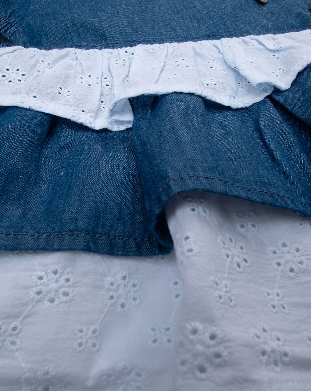 βρεφικό φορεματάκι denim chambray με δαντέλα για κορίτσι - Prénatal