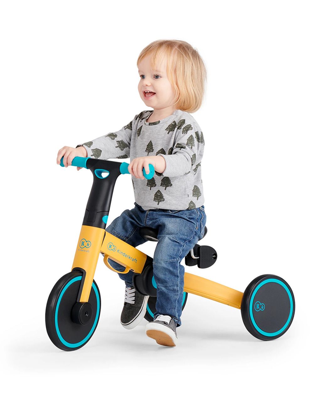 Kinderkraft πτυσόμενο τρίκυκλο ποδήλατο 4trike, sunflower blue - Kinderkraft