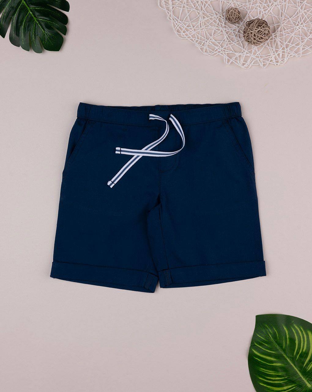 παιδικό σορτσάκι μπλε ποπλίνα για αγόρι - Prénatal