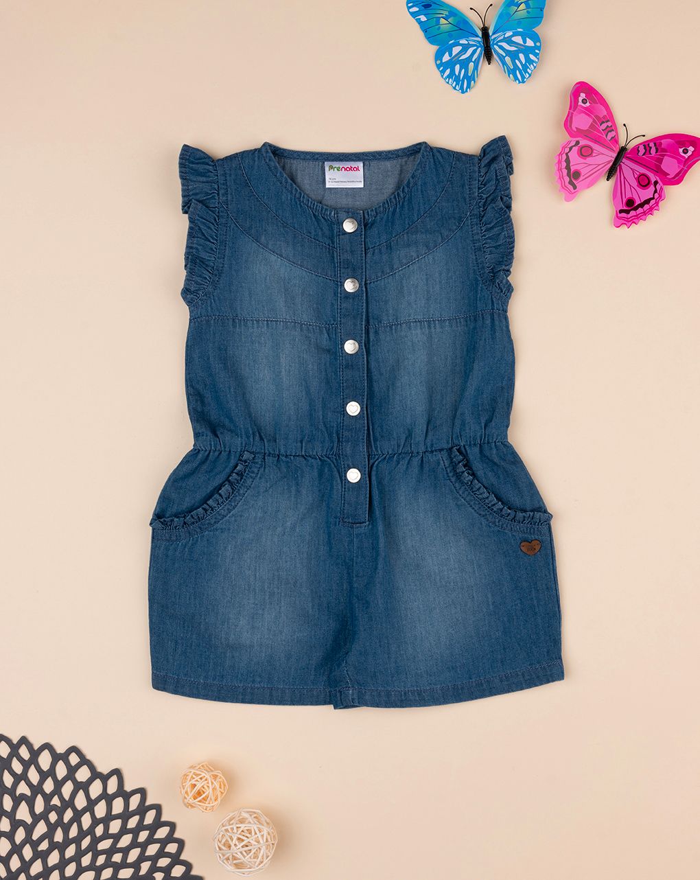 βρεφική τζιν ολόσωμη φόρμα για κορίτσι - Prénatal