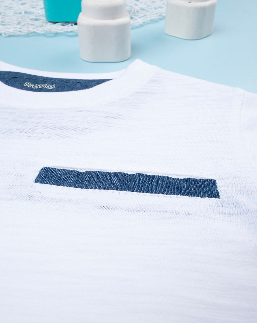 παιδικό t-shirt λευκό με τσέπη για αγόρι - Prénatal