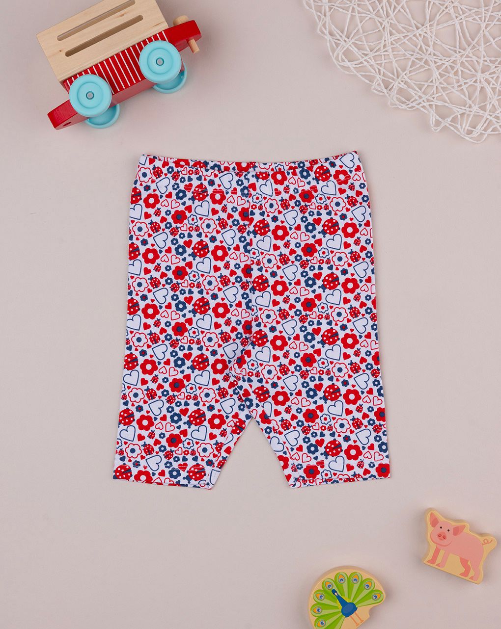 βρεφικό κολάν 3/4 λευκό με στάμπες για κορίτσι