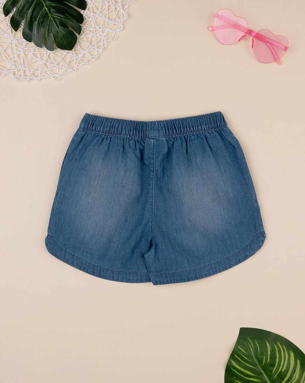 παιδικό τζιν σορτσάκι μπλε με φιογκάκι για κορίτσι - Prénatal