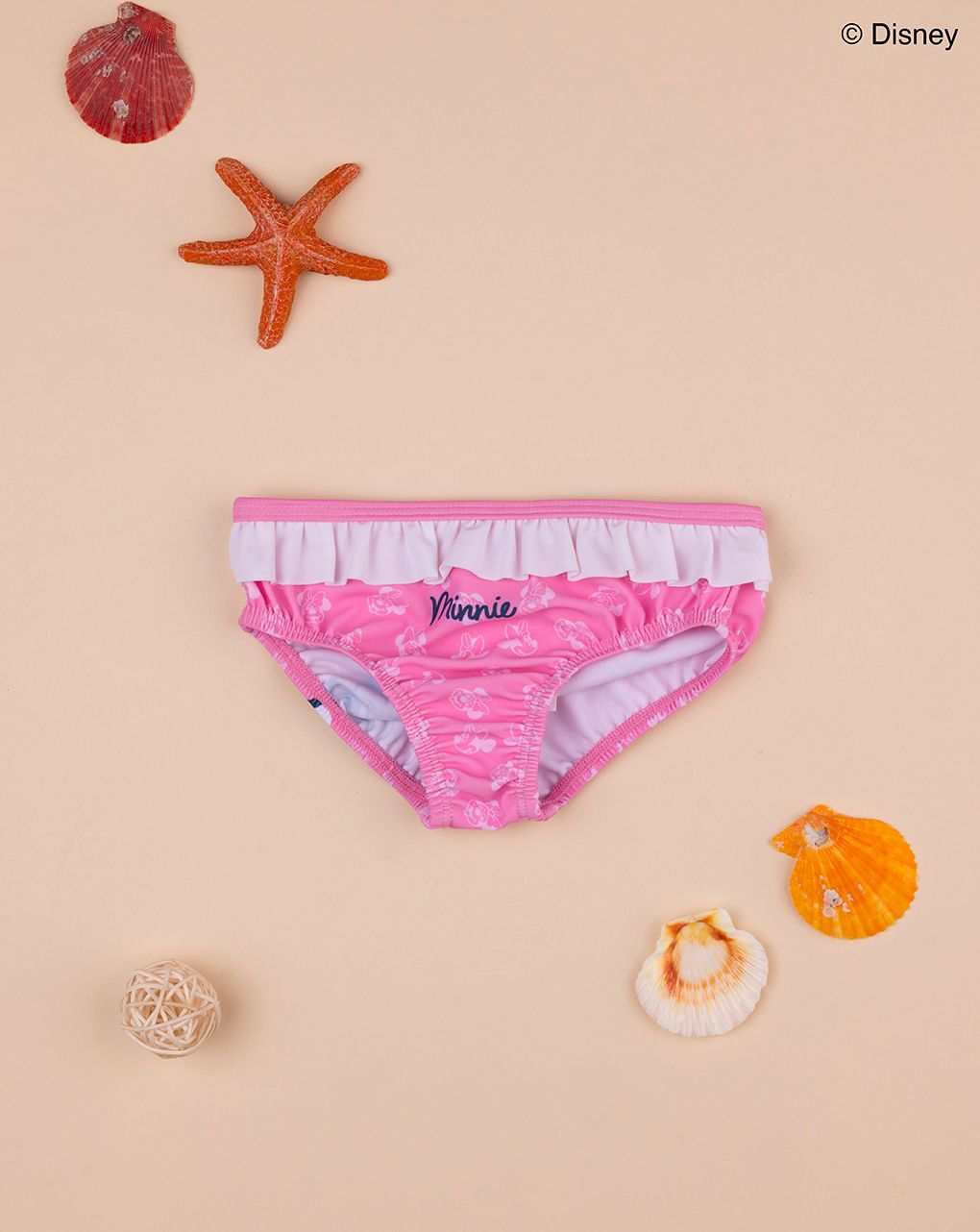 βρεφικό μαγιό σλιπ ροζ minnie για κορίτσι