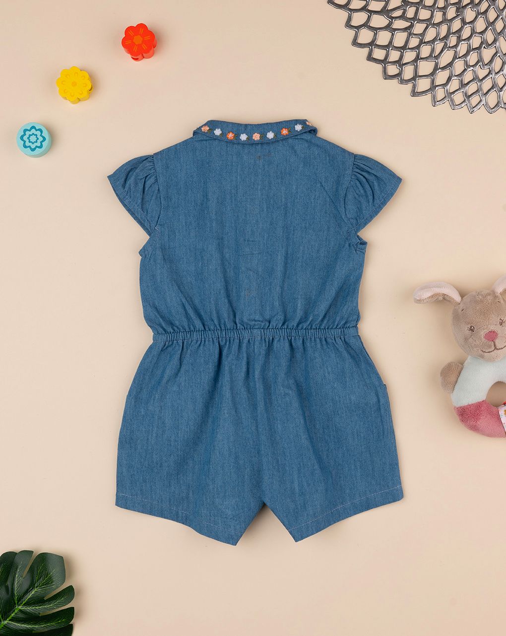 βρεφικό φορμάκι denim chambray safari για κορίτσι - Prénatal
