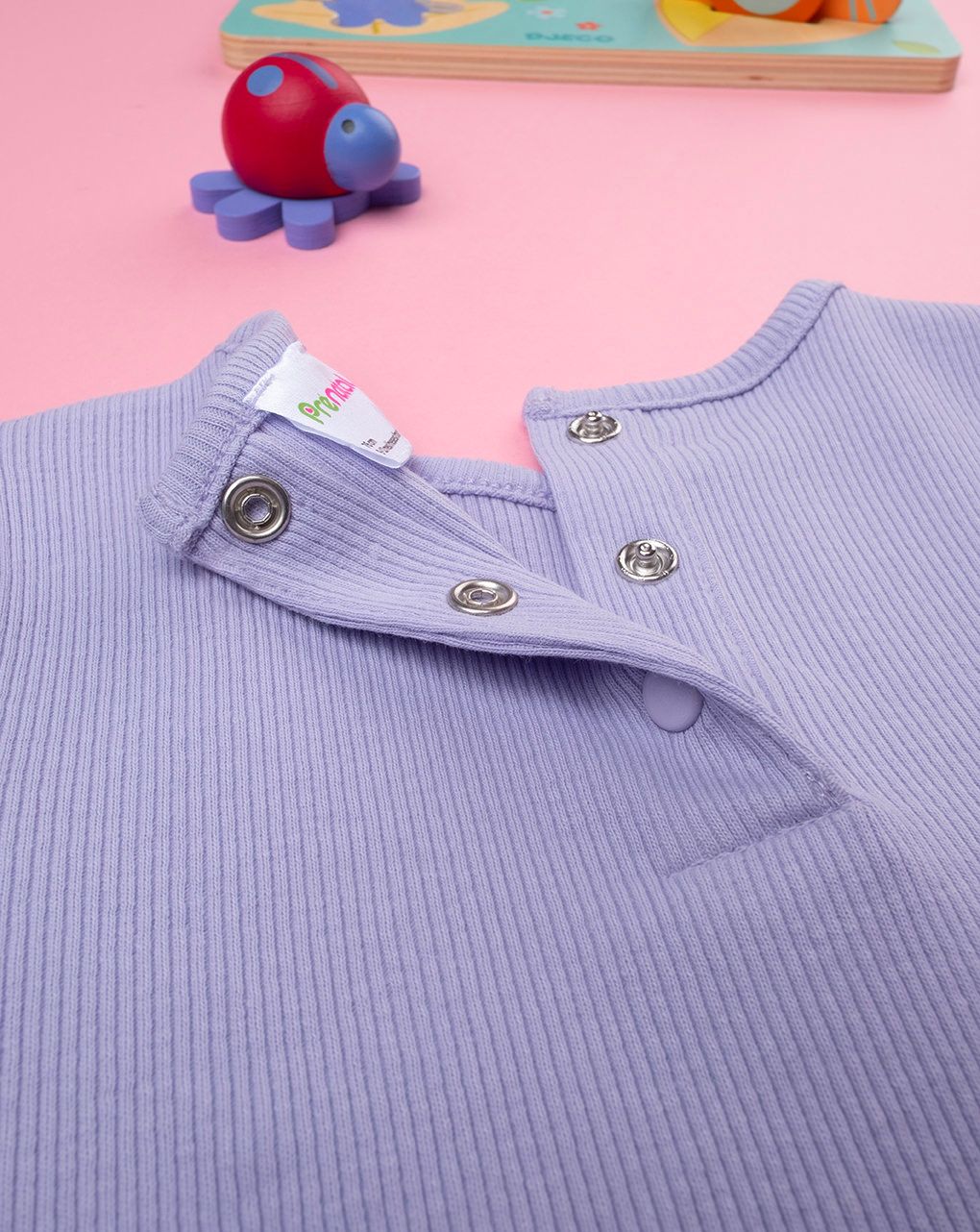 βρεφικό t-shirt ριμπ λιλά "άπειρο" για κορίτσι - Prénatal