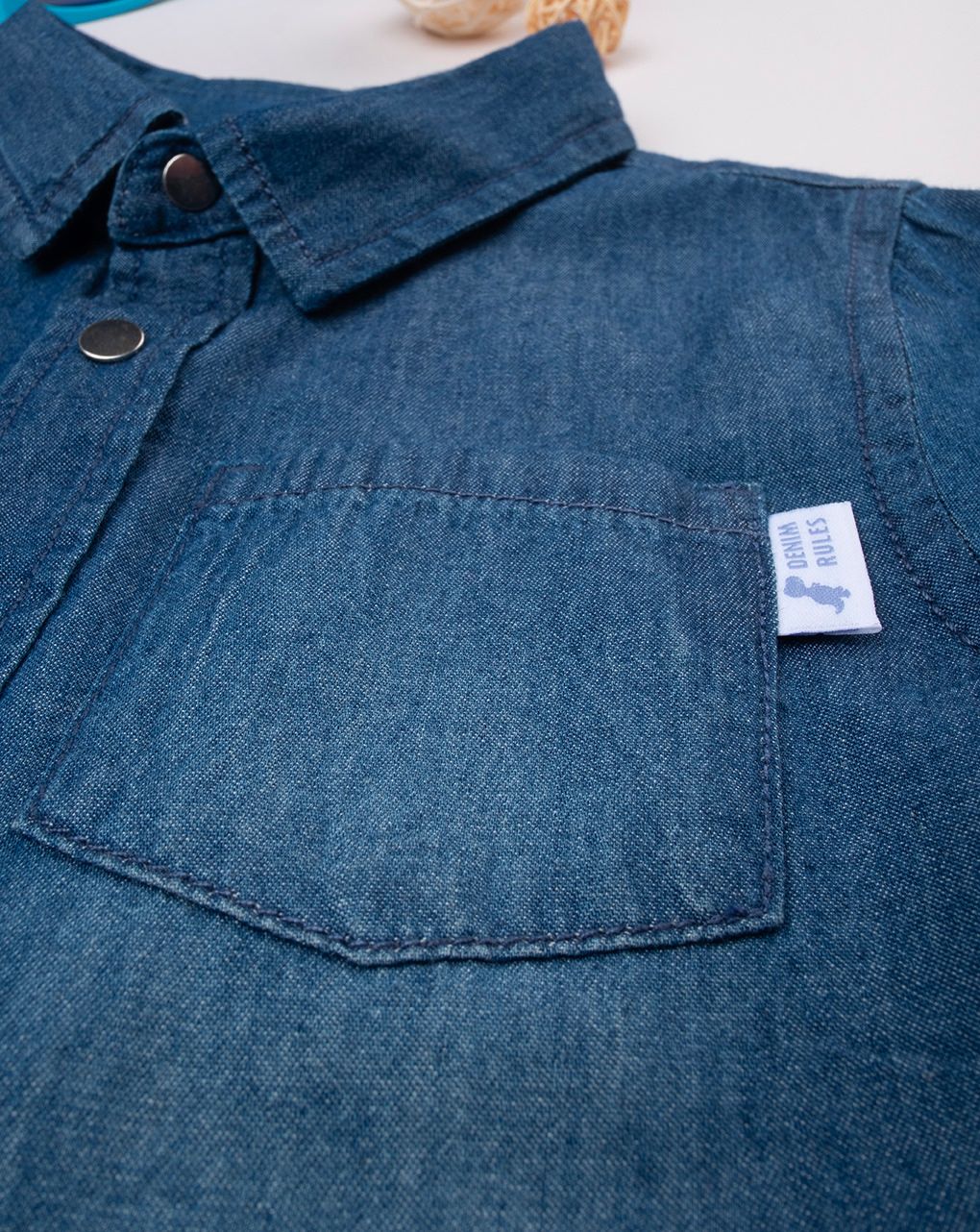 βρεφικό πουκάμισο denim chambray για αγόρι - Prénatal