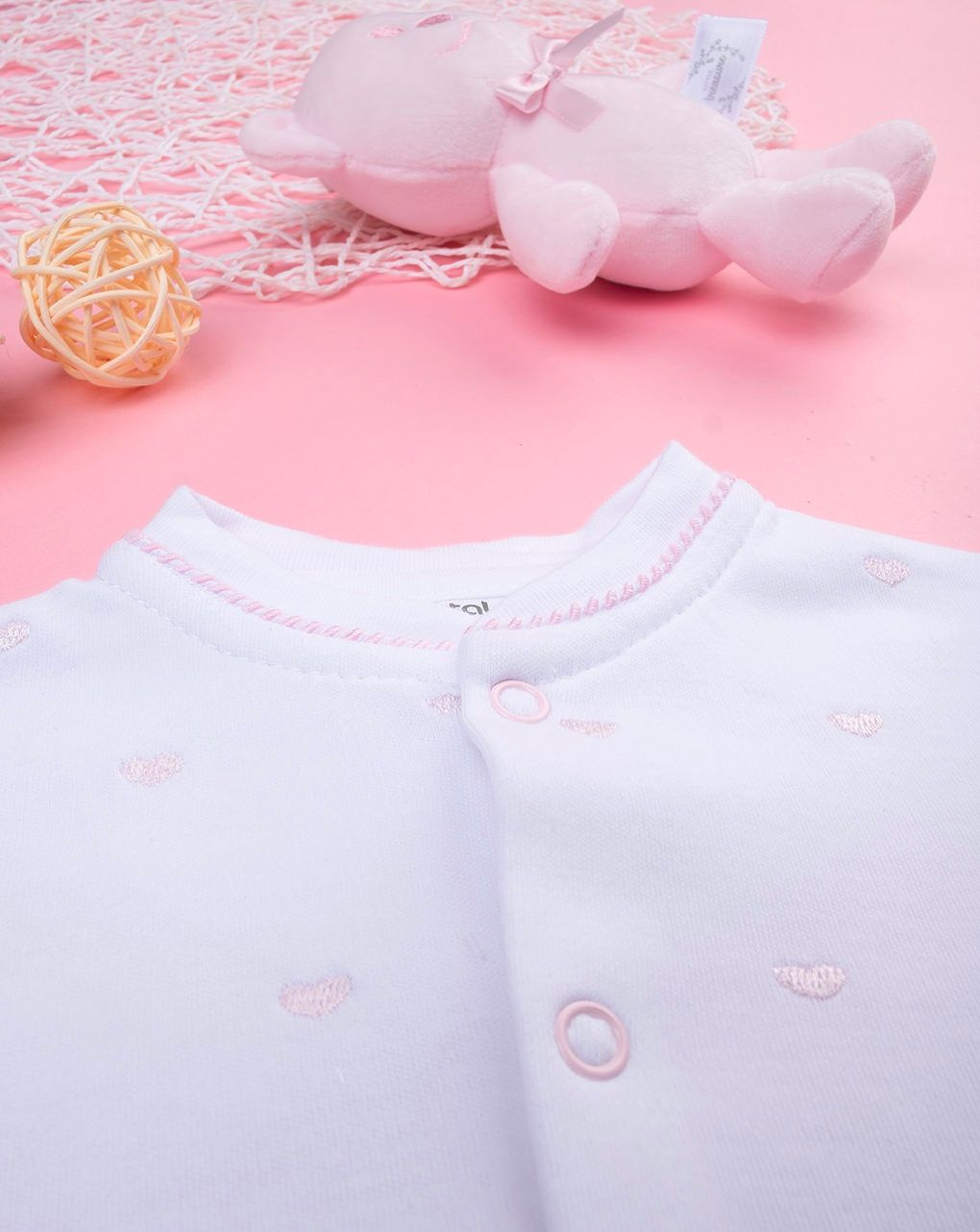 βρεφικό φορμάκι λευκό με αρκουδάκια gift για κορίτσι - Prénatal