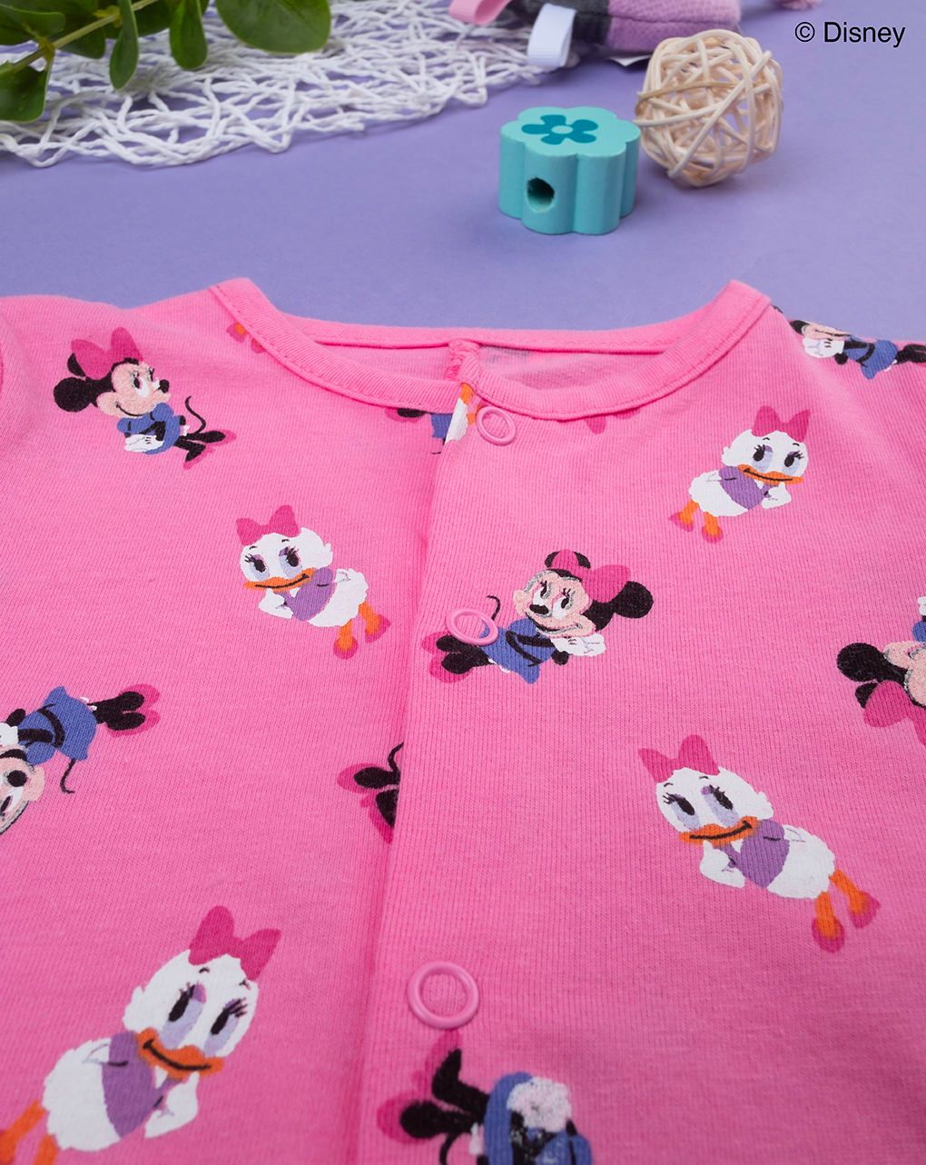 βρεφικό φορμάκι φούξια με minnie & daisy για κορίτσι - Prénatal