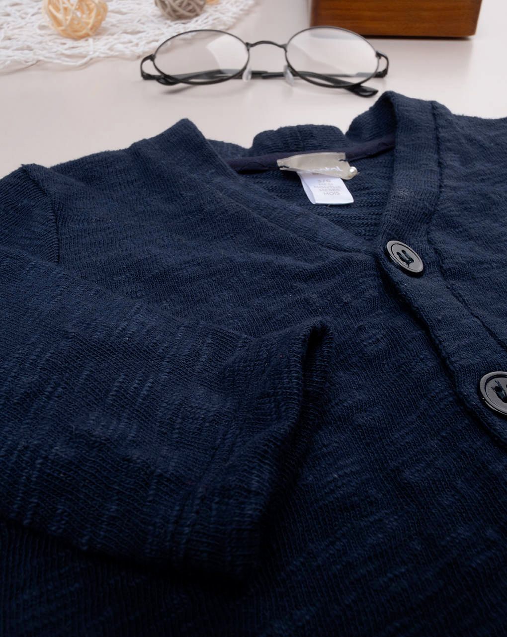 βρεφικό πλεκτό ζακετάκι μπλε για αγόρι - Prénatal