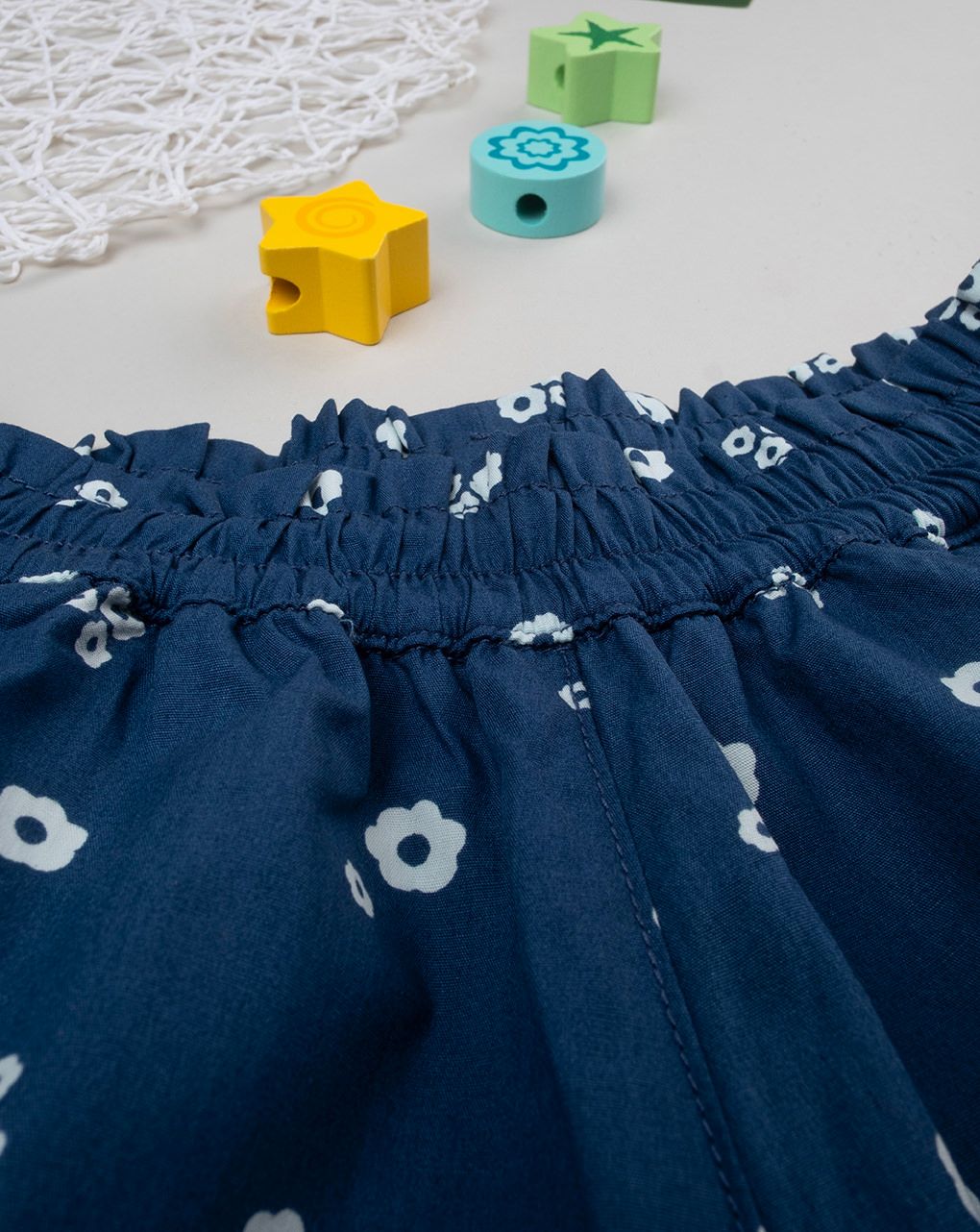 παιδικό σορτσάκι μπλε φλοράλ για κορίτσι - Prénatal