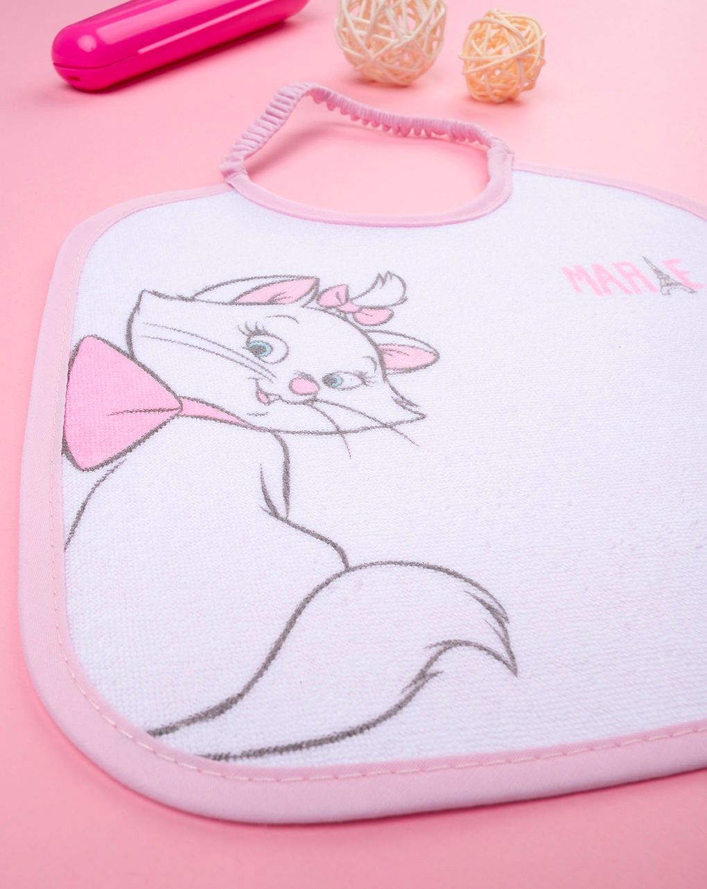 βρεφική σαλιάρα λευκή πετσετέ marie για κορίτσι - Prénatal