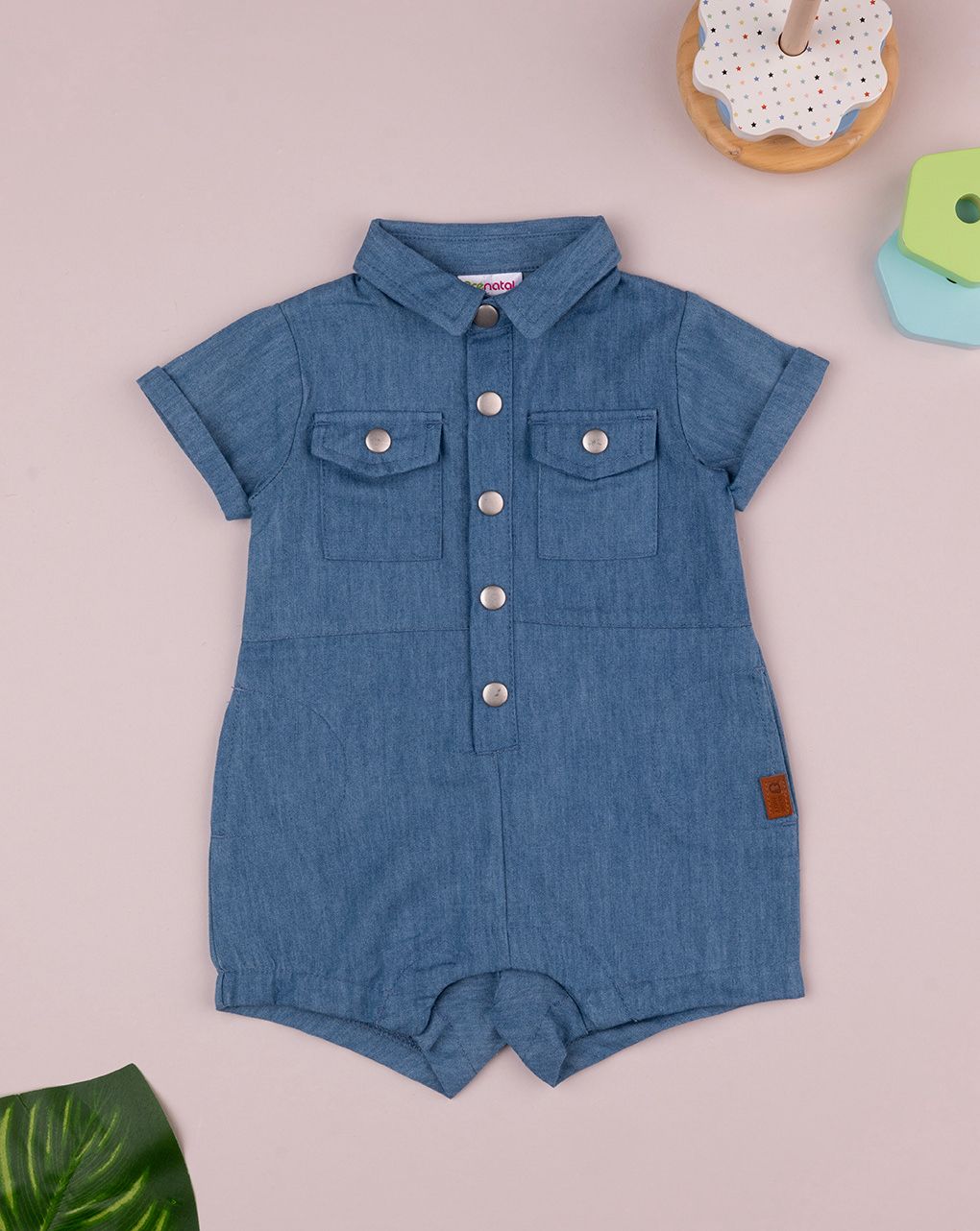 βρεφικό φορμάκι denim chambray για αγόρι - Prénatal