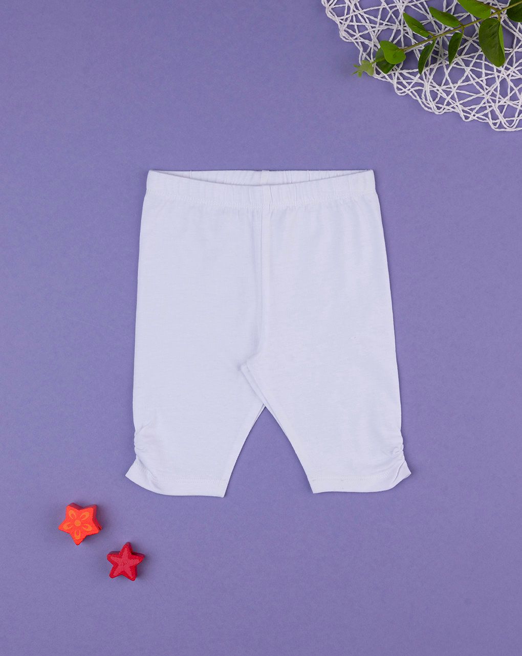 βρεφικό κολάν 3/4 λευκό με σούρα για κορίτσι - Prénatal