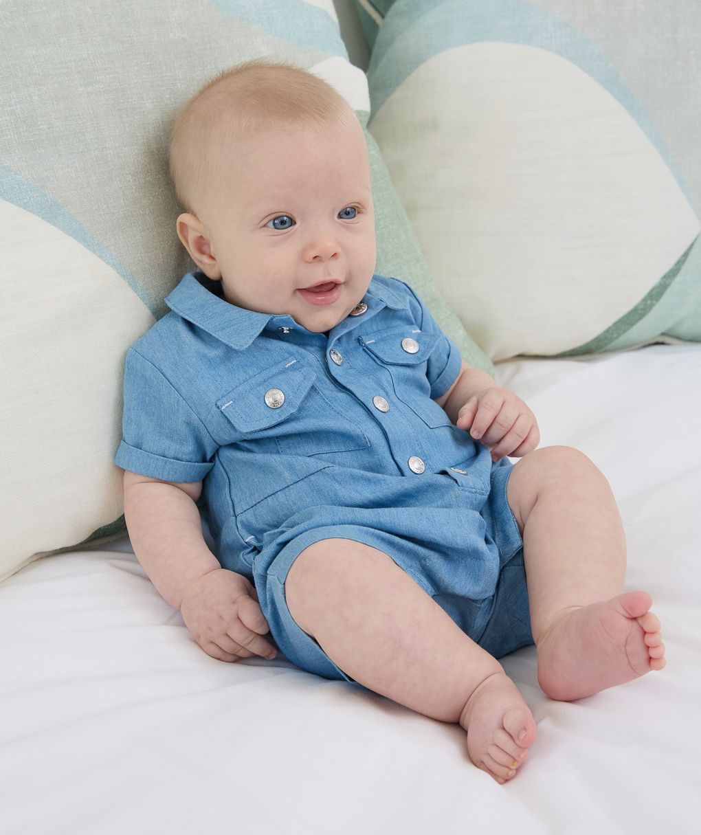 βρεφικό φορμάκι denim chambray για αγόρι - Prénatal