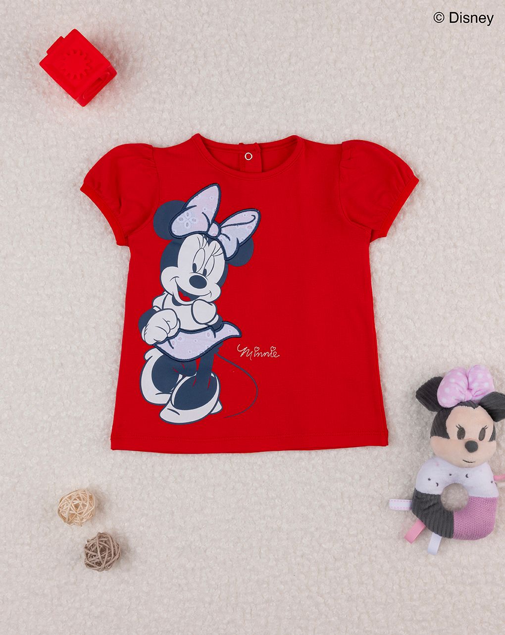βρεφικό t-shirt κόκκινο minnie για κορίτσι