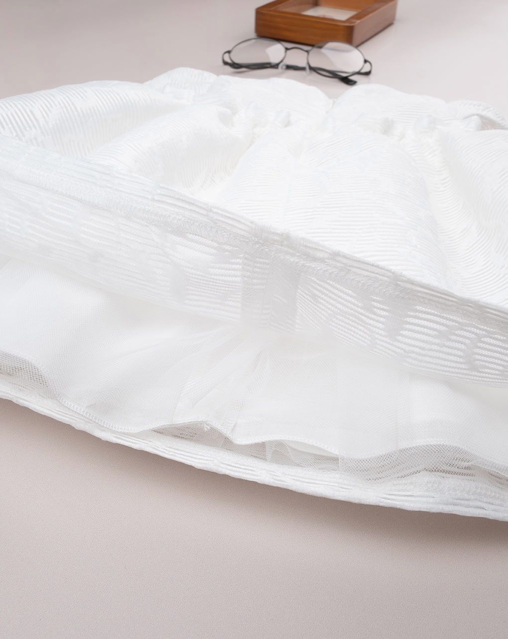 βρεφικό φόρεμα λευκό από οργάντζα για κορίτσι - Prénatal