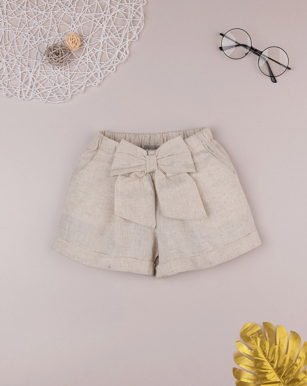 βρεφικό σετ t-shirt και σορτσάκι λινό για κορίτσι - Prénatal