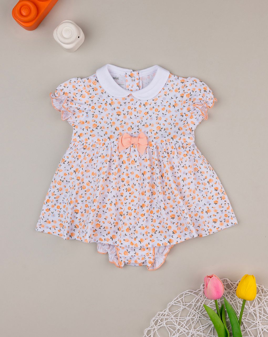 βρεφικό φορεματάκι λευκό safari για κορίτσι - Prénatal