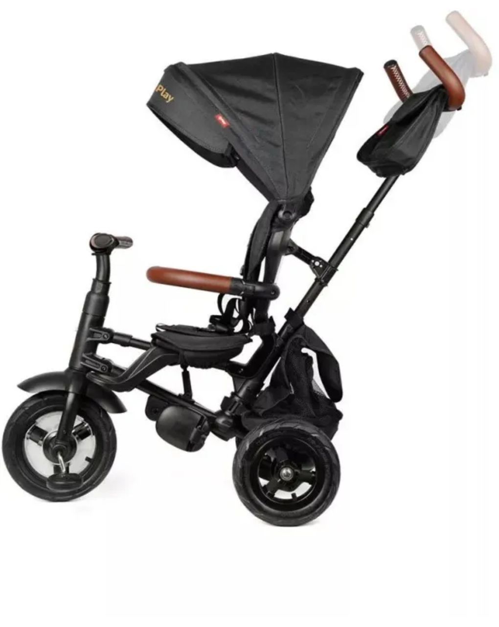 Qplay rito deluxe air wheels μαύρο- σπαστό τρίκυκλο ποδηλατάκι 01-1212068-02 - QPLAY